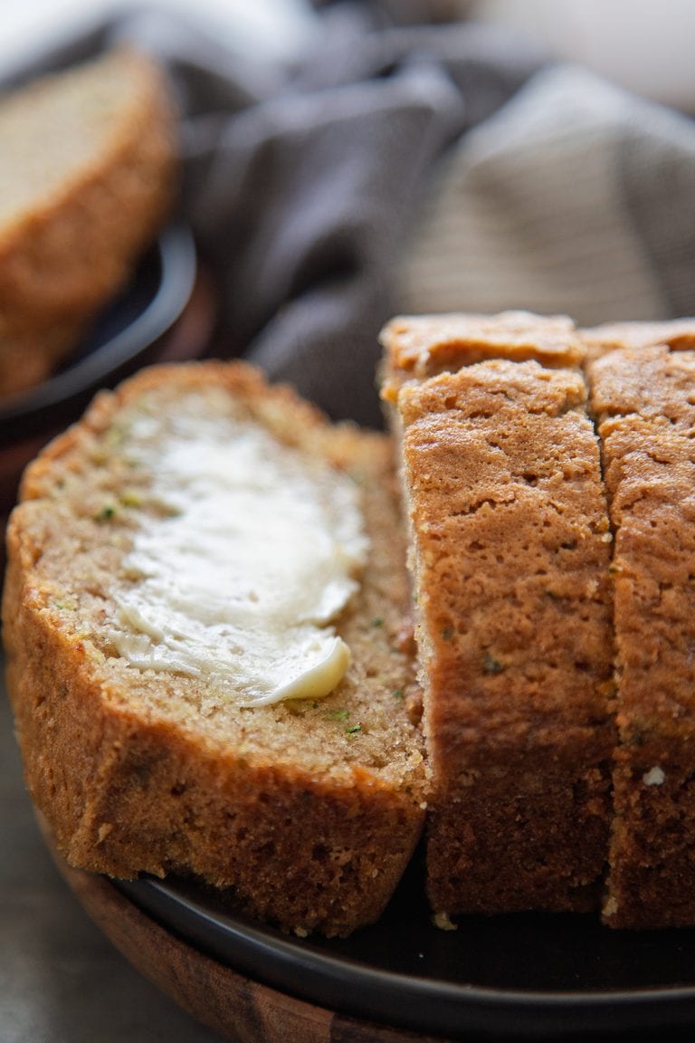 zuccchini bread with butter