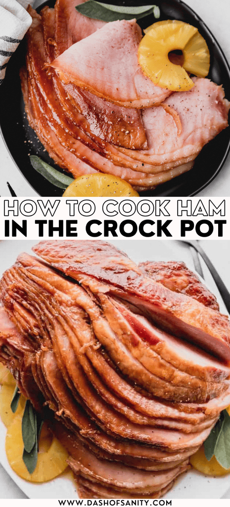 crock pot ham collage