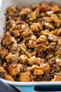 Italian stuffing in baking pan