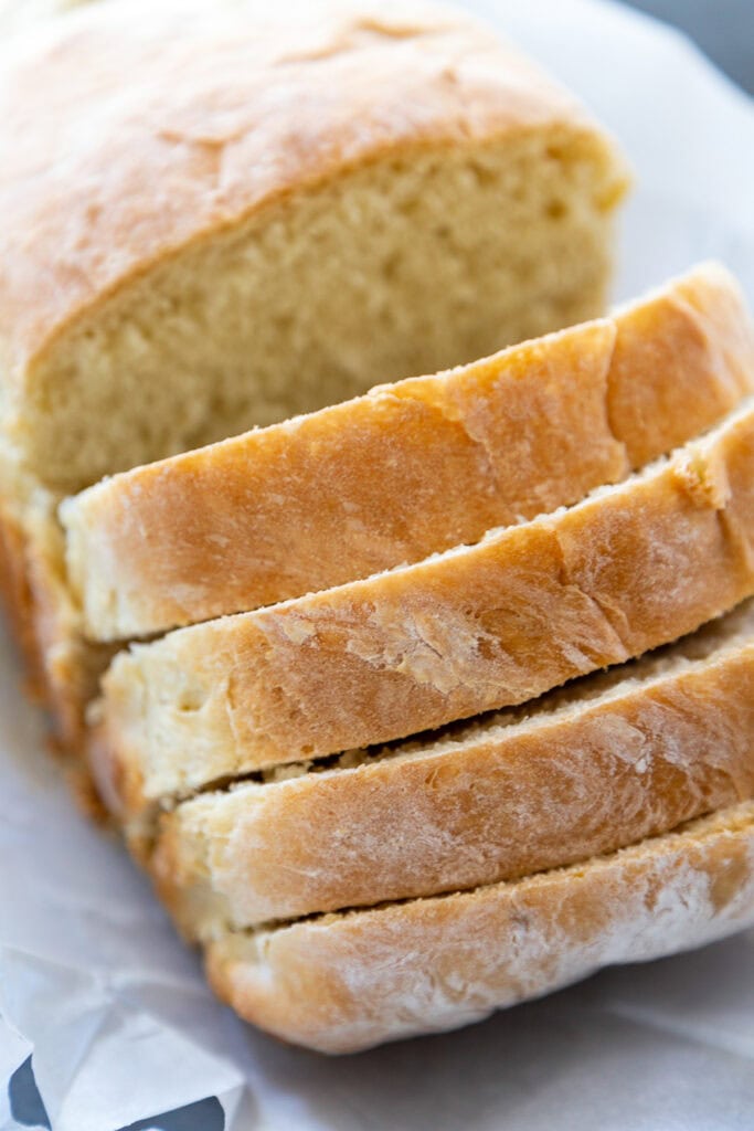 loaf of white bread sliced