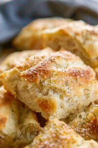 close up focaccia bread