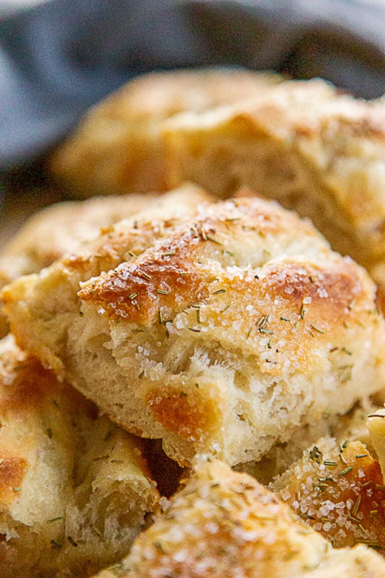 close up focaccia bread